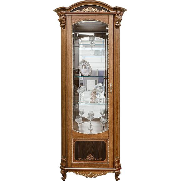 Шкаф-витрина «Альба» П4.485.0.08-01 (П485.08-01), Материал: Массив (дуб), Цвет: Палисандр с золочением (4J4A5893kopiya.jpg) Шкаф-витрина «Альба» П4.485.0.08-01 (П485.08-01), Материал: Массив (дуб), Цвет: Палисандр с золочением