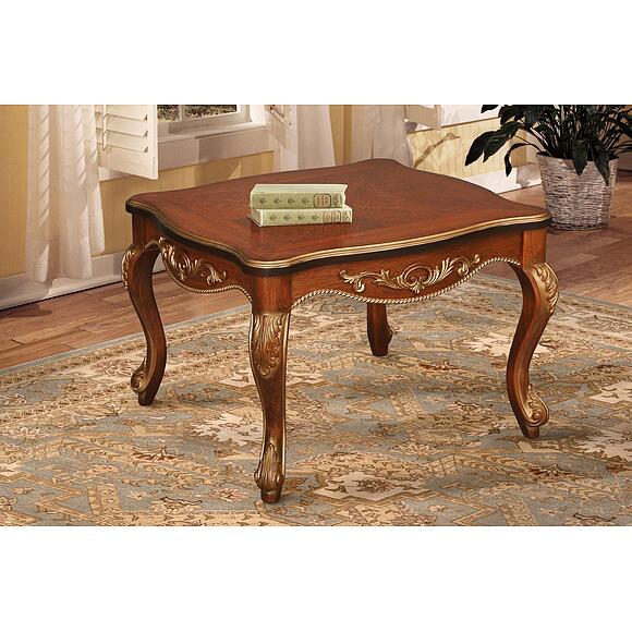 Стол журнальный «Альба 02» П4.485.0.04 (П497.02), Материал: МДФ+шпон, Цвет: Палисандр с золочением