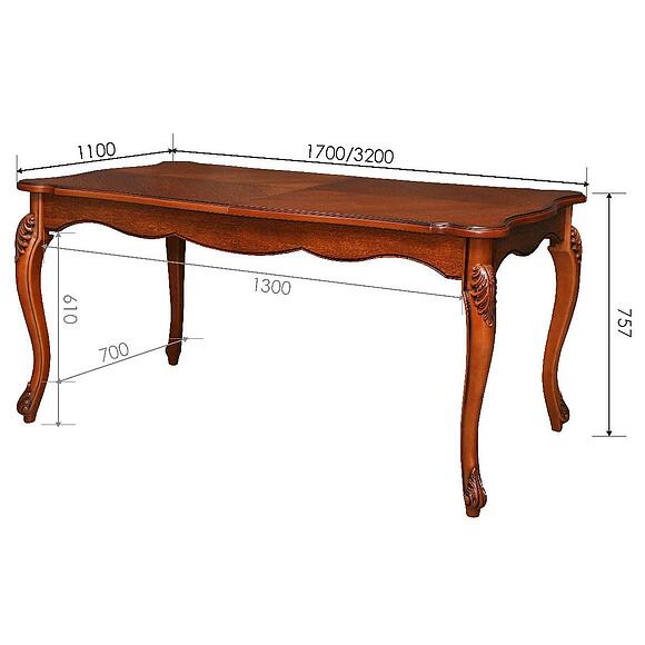 Стол обеденный «Алези» П1.350.4.09 (П353.09), Материал: Массив (дуб), Цвет: Античная бронза