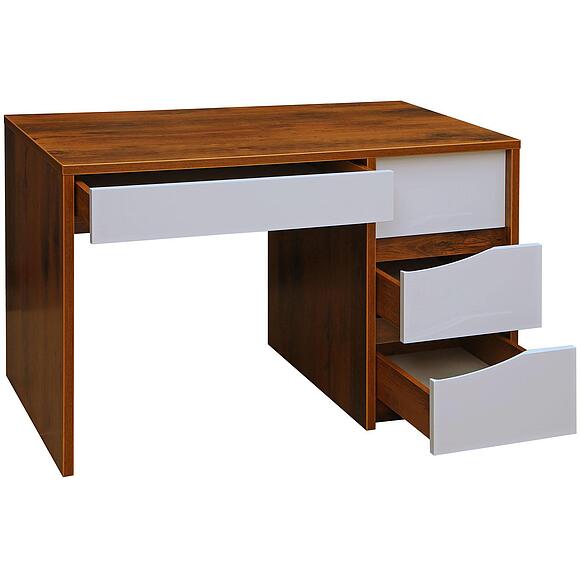 Стол письменный «Монако» П6.528.2.15 (П510.15-1), Материал: МДФ+ПВХ, Цвет: Дуб Саттер+Белый глянец