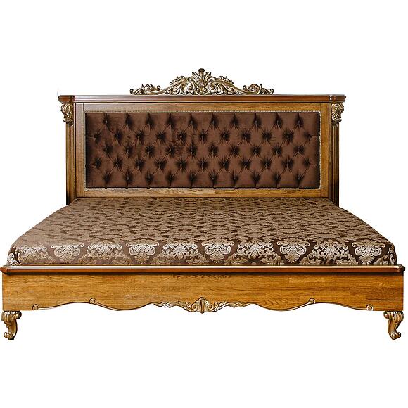 Кровать двойная «Альба» (декор. изголовье) , Материал: Массив (дуб), Цвет: Палисандр с золочением, Спальное место: 2000x1600 мм, Размер: 2145x1800x1350 (4J4A0194-kopiya.jpg) Кровать двойная «Альба» (декор. изголовье) , Материал: Массив (дуб), Цвет: Палисандр с золочением, Спальное место: 2000x1600 мм, Размер: 2145x1800x1350