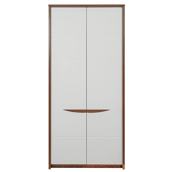 ტანსაცმლის კარადა «მონაკო» პ6.528.3.01 (П542.01), ადგილი: მდფ+პვხ, ფერი: მუხა სატერი+თეთრი პრიალა