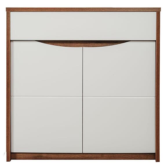 ფეხსაცმლის ტუმბო «მონაკო» პ6.528.3.02 (П542.02), ადგილი: მდფ+პვხ, ფერი: მუხა სატერი+თეთრი პრიალა