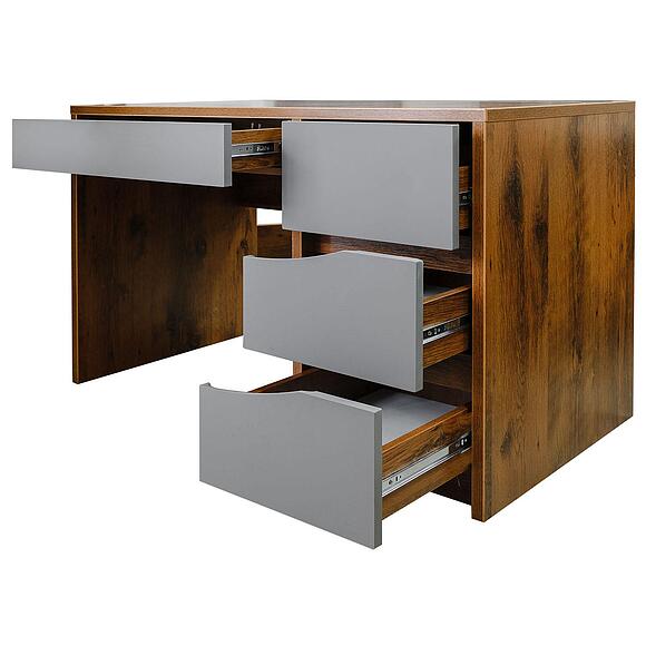 Стол письменный «Монако» П6.528.2.15 (П510.15-1), Материал: МДФ+ПВХ, Цвет: Дуб Саттер+Серый Мокко