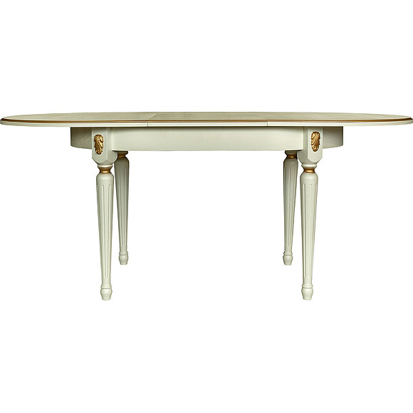 Стол «Милана 10» П4.265.0.24(313.02), Материал: Массив (дуб), Цвет: Слоновая кость с золочением