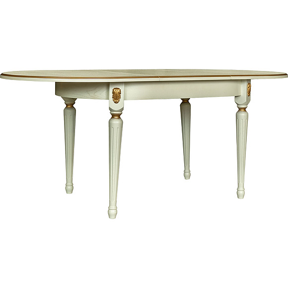 Стол «Милана 10» П4.265.0.24(313.02), Материал: Массив (дуб), Цвет: Слоновая кость с золочением