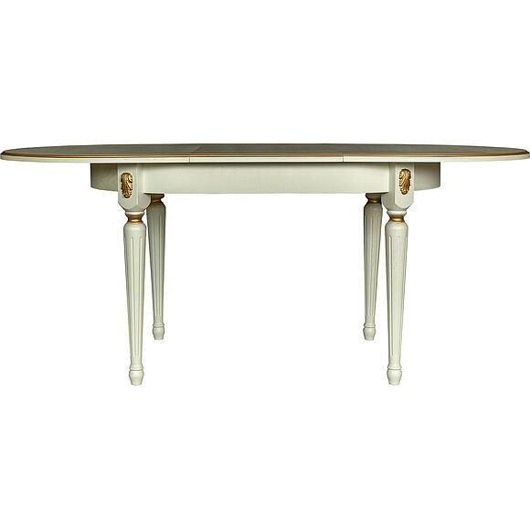 Стол «Милана 10» П4.265.0.24(313.02), Материал: Массив (дуб), Цвет: Слоновая кость с золочением