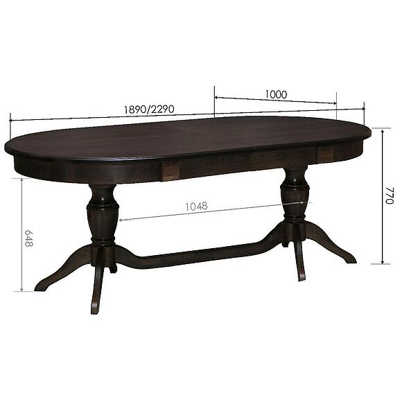 Стол обеденный «Верди» П4.487.4.14 (П106.08-01), Материал: Массив (дуб), Цвет: Венге