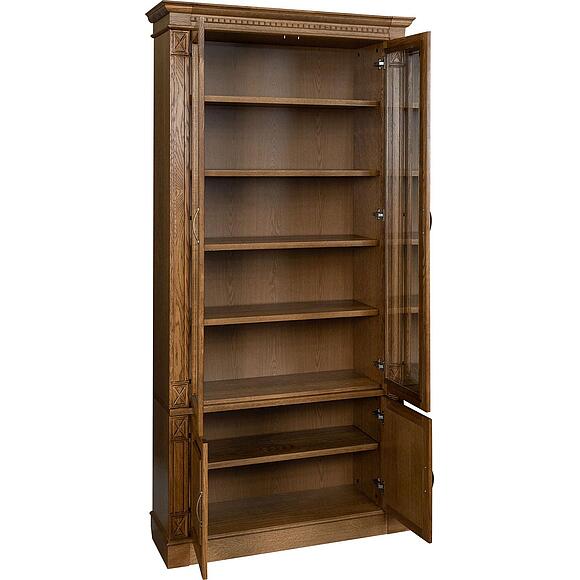 ბიბლიოთეკის ავეჯის ნაკრები «ვერდი ლუქსი 3» პ3.487.2.03 (პ523.ნ3), ადგილი: მასიური მუხა, ფერი: მუხის რუსტიკალი