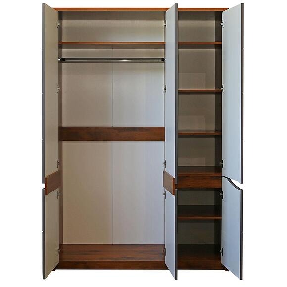 ტანსაცმლის კარადა «მონაკო» პ6.528.1.07-01 (П528.07), ადგილი: მდფ+პვხ, ფერი: მუხის სატერი+რუხი მოკკო