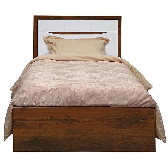 ერთადგილიანი საწოლი «მონაკო» დაბალი ფეხით, ადგილი: ლდსპ, ფერი: მუხა სატერი+თეთრი პრიალა, საძილე ადგილი: 2000x900 мм, ზომა: 2060х1010х940 мм