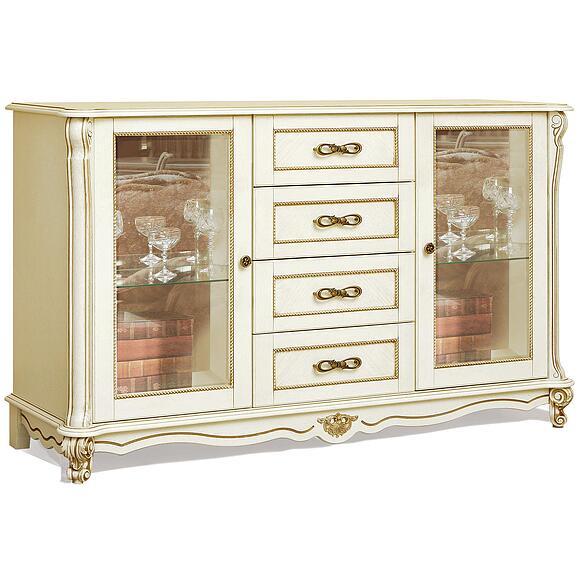 Тумба «Алези» П1.350.0.01 (П350.01), Материал: Массив (дуб), Цвет: Слоновая кость с золочением (Tumba_3z_P350-2.jpg) Тумба «Алези» П1.350.0.01 (П350.01), Материал: Массив (дуб), Цвет: Слоновая кость с золочением