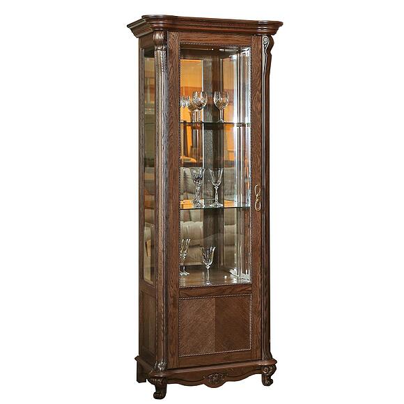 Шкаф-витрина «Алези» П1.350.0.08-01 (П350.08-01), Материал: ДСП+шпон, Цвет: Табак