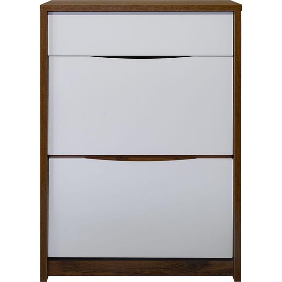 ფეხსაცმლის ტუმბო «მონაკო» პ6.528.3.08 (П542.08), ადგილი: მდფ+პვხ, ფერი: მუხა სატერი+თეთრი პრიალა