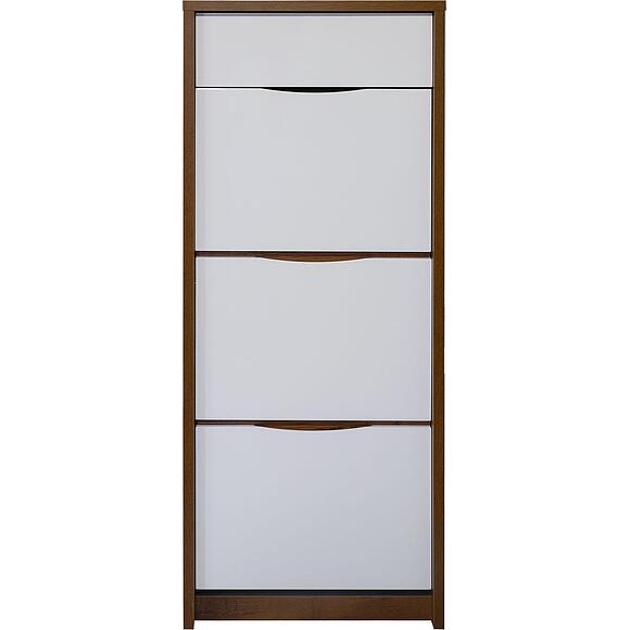 ფეხსაცმლის ტუმბო «მონაკო» პ6.528.3.09 (П542.09), ადგილი: მდფ+პვხ, ფერი: მუხა სატერი+თეთრი პრიალა