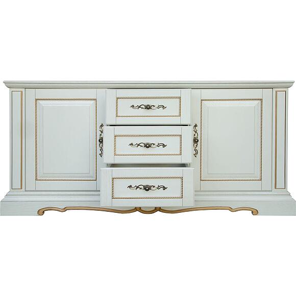 Тумба «Милана 3» П4.265.2.18(396.18), Материал: Массив (дуб), Цвет: Слоновая кость с золочением