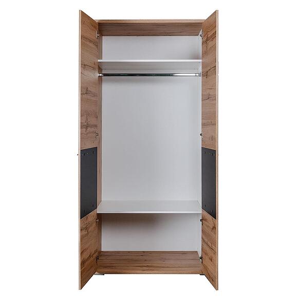 ტანსაცმლის კარადა «ბლექვუდი» პ3.556.1.27(558.13), ადგილი: ლდსპ, ფერი: მუხის ვოტანი + შავი