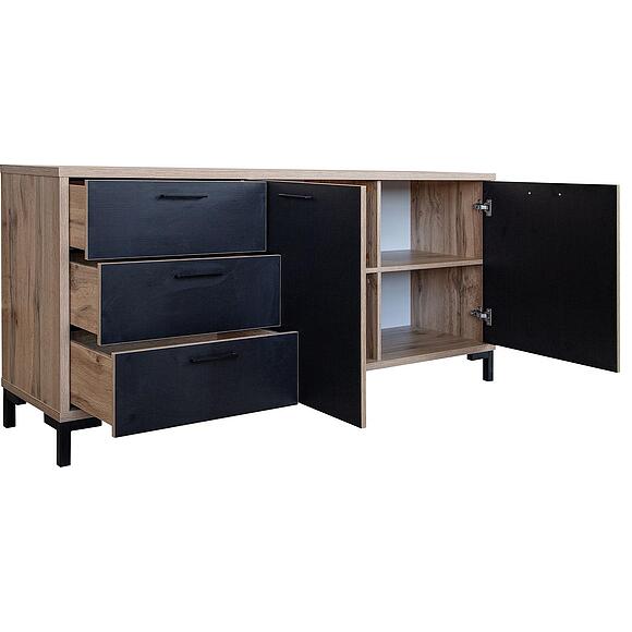 Тумба «Блэквуд» П3.556.0.07(556.07), Материал: ЛДСП, Цвет: Дуб Вотан + чёрный