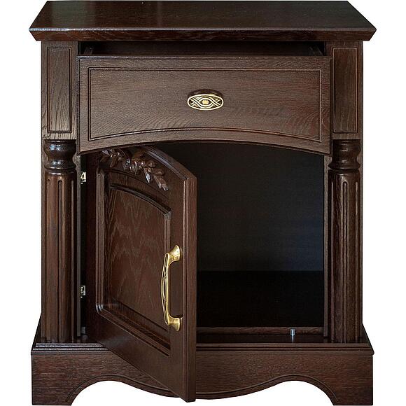 Тумба прикроватная «Паола» БМ2.671.1.30-01(2162-01), ადგილი: მასიური მუხა, ფერი: ცხელი შოკოლადი