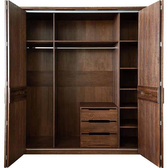 Шкаф для одежды 4д «Хедмарк» БМ2.761.1.27(2210), Материал: Массив (дуб), Цвет: Венге