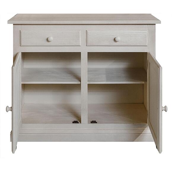 Тумба 2д «Лотос» БМ2.701.4.35(1074), Материал: Массив (сосна), Цвет: Брашированный крем