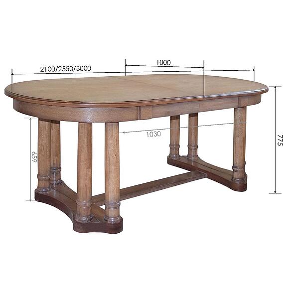 მაგიდა «ატლანტი რ» პ4.191.4.01 (П191.01), ადგილი: მდფ+შპონი, ფერი: მუხის რუსტიკალი დაძველების ეფექტით