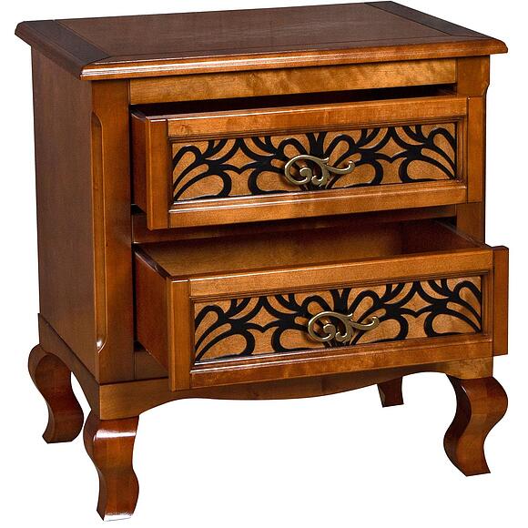 Тумба прикроватная «Видана Люкс» П445.04-2 - SALE, Материал: Массив (береза), Цвет: Коньяк