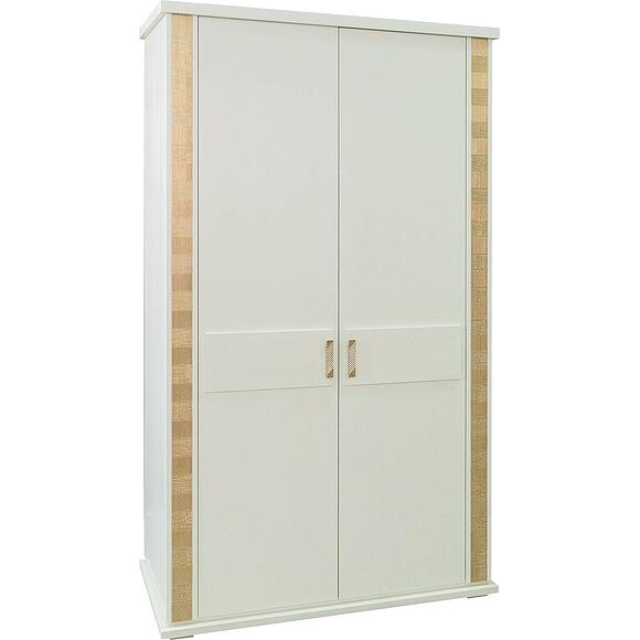 ტანსაცმლის კარადა «ტუნისი» პ6.343.1.06 (П344.06), ადგილი: დსპ+შპონი, ფერი: სპილოს ძვლის ფერი ოქროსფერი ორნამენტებით