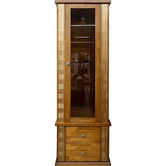 კარადა ვიტრინით «ტუნისი» პ6.343.0.19 (343.19-1შ), ადგილი: დსპ+შპონი, ფერი: მუხის რუსტიკალი მოოქროვილი