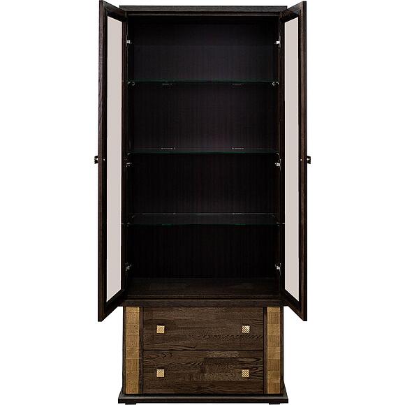 კარადა ვიტრინით «ტუნისი» პ6.343.0.22 (პ343.22შ), ადგილი: დსპ+შპონი, ფერი: ვენგე+ოქრო