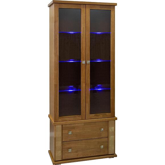 კარადა ვიტრინით «ტუნისი» პ6.343.0.22 (პ343.22შ), ადგილი: დსპ+შპონი, ფერი: თაფლისფერი მოოქროვილი