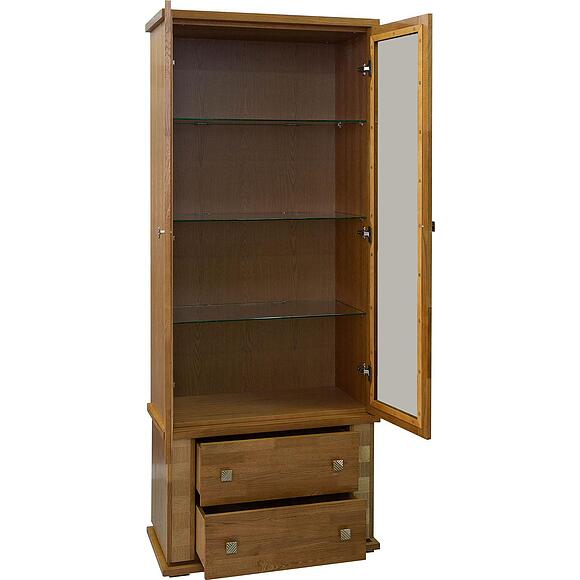 კარადა ვიტრინით «ტუნისი» პ6.343.0.22 (პ343.22შ), ადგილი: დსპ+შპონი, ფერი: თაფლისფერი მოოქროვილი