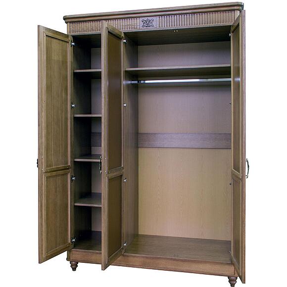 ტანსაცმლის კარადა 3დ «იუსტინა» ბმ2.691.1.03-01(2358-01), ადგილი: მასიური მუხა, ფერი: კაკალი