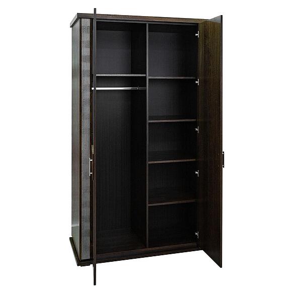 ტანსაცმლის კარადა «ტუნისი» პ6.343.1.06 (П344.06), ადგილი: დსპ+შპონი, ფერი: ვენგე+ვერცხლი