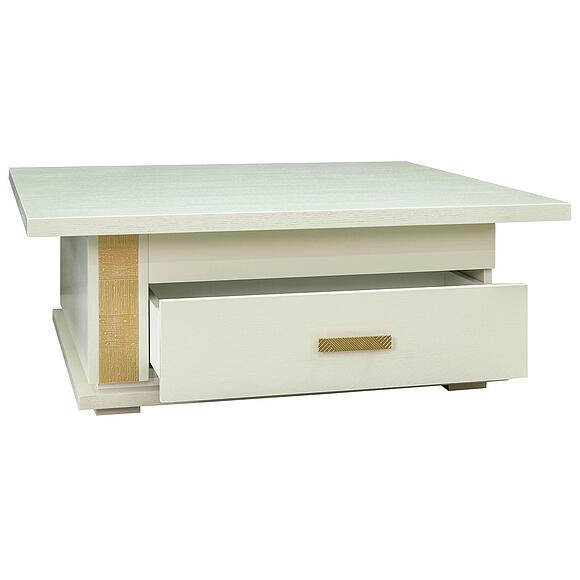 Стол журнальный «Тунис» П343.04Ш, ადგილი: დსპ+შპონი, ფერი: სპილოს ძვლის ფერი ოქროსფერი ორნამენტებით