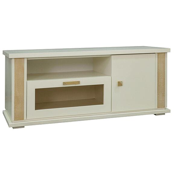 Тумба под ТВ «Тунис» П6.343.0.18 (П343.18Ш), Материал: МДФ+шпон, Цвет: Слоновая кость с золочением