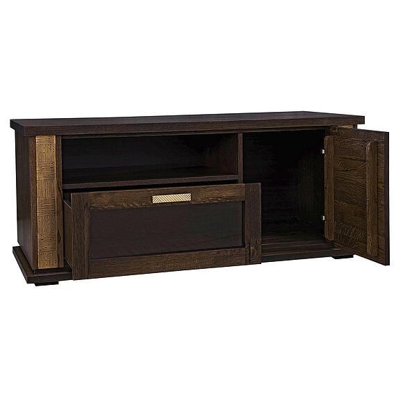 Тумба под ТВ «Тунис» П6.343.0.18 (П343.18Ш), Материал: МДФ+шпон, Цвет: Венге c золочением