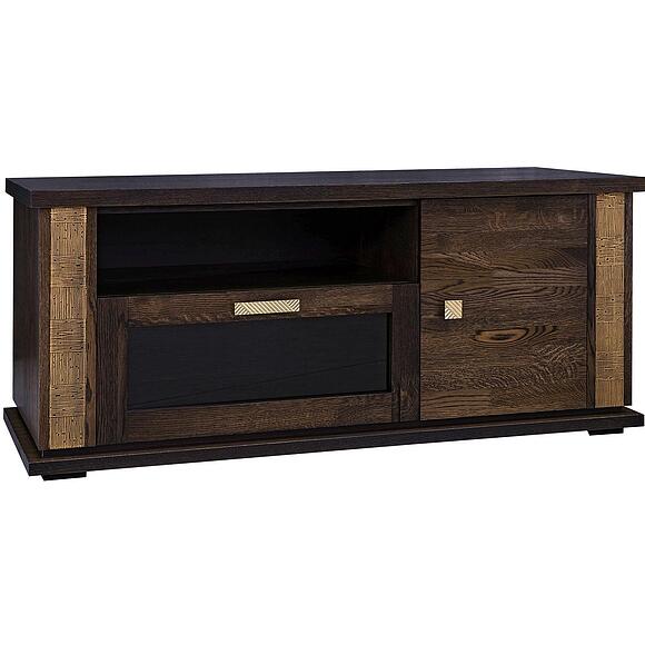 Тумба под ТВ «Тунис» П6.343.0.18 (П343.18Ш), Материал: МДФ+шпон, Цвет: Венге c золочением