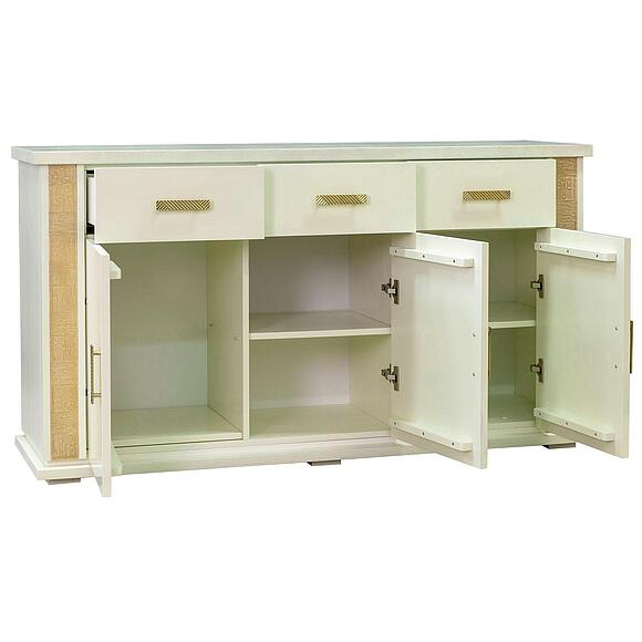 ტუმბო «ტუნისი» პ6.343.0.09 (343.09შ), ადგილი: მასიური მუხა, ფერი: სპილოს ძვლის ფერი ოქროსფერი ორნამენტებით