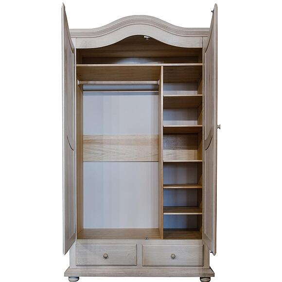 Шкаф для одежды 2д «Лотос» БМ2.701.1.43(2190), Материал: Массив (сосна), Цвет: Брашированный крем