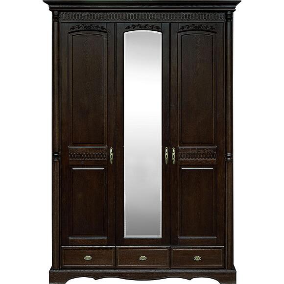 ტანსაცმლის კარადა 3დ «პაოლა» ბმ2.671.1.03-01(2165-01), ადგილი: მასიური მუხა, ფერი: ცხელი შოკოლადი