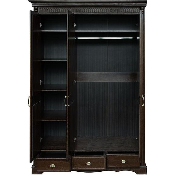 ტანსაცმლის კარადა 3დ «პაოლა» ბმ2.671.1.03-01(2165-01), ადგილი: მასიური მუხა, ფერი: ცხელი შოკოლადი