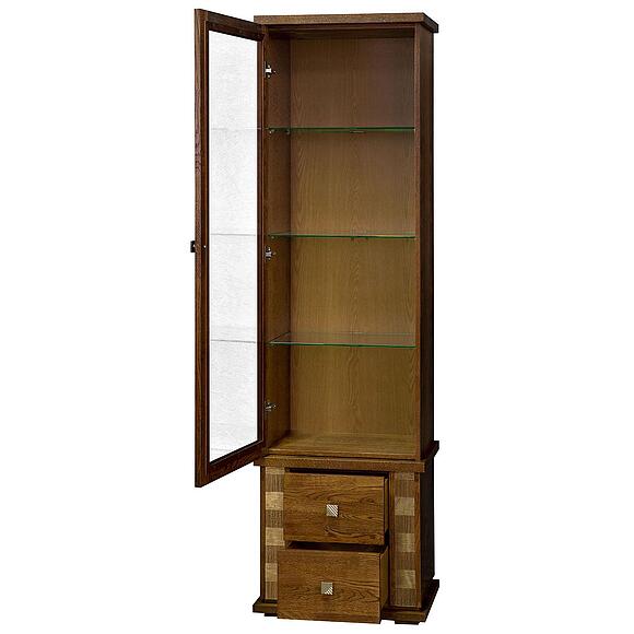 კარადა ვიტრინით «ტუნისი» პ6.343.0.21-01 (343.21შ), ადგილი: დსპ+შპონი, ფერი: ბლისფერი ოქროსფერი ორნამენტებით