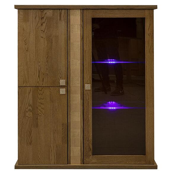 კომბინირებული ჩამოსაკიდი კარადა «ტუნისი» პ6.343.0.28 (პ343.28შ), ადგილი: დსპ+შპონი, ფერი: მუხის რუსტიკალი მოოქროვილი