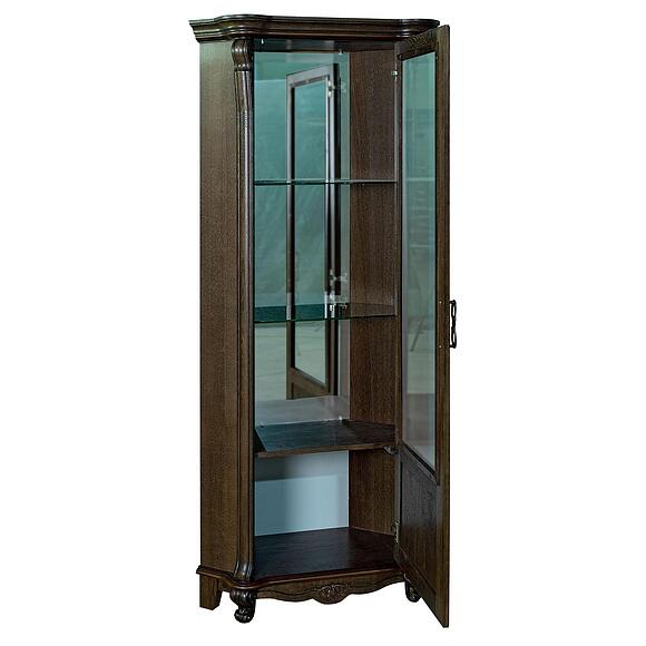 Шкаф с витриной «Алези» П1.350.0.13 (П350.13), Материал: Массив (дуб), Цвет: Табак (Shkaf_Alezi10_P350-13_tabak_1.jpg) Шкаф с витриной «Алези» П1.350.0.13 (П350.13), Материал: Массив (дуб), Цвет: Табак