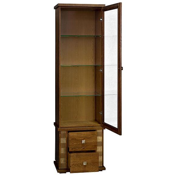 Шкаф с витриной «Тунис» П6.343.0.21 (П343.21-1Ш), Материал: ДСП+шпон, Цвет: Черешня с золочением (Shkaf_Tunis_P343-21SH_chereshnya_zoloto__.jpg) Шкаф с витриной «Тунис» П6.343.0.21 (П343.21-1Ш), Материал: ДСП+шпон, Цвет: Черешня с золочением