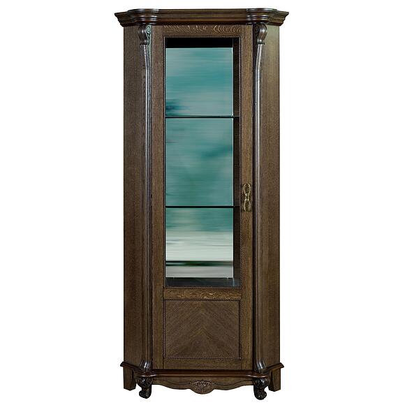 Шкаф с витриной «Алези» П1.350.0.13-01 (П350.13-01), Материал: Массив (дуб), Цвет: Табак
