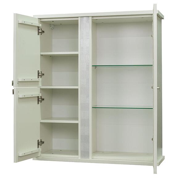 კომბინირებული ჩამოსაკიდი კარადა «ტუნისი» პ6.343.0.28 (პ343.28შ), ადგილი: დსპ+შპონი, ფერი: სპილოსძვლისფერი ვერცხლით