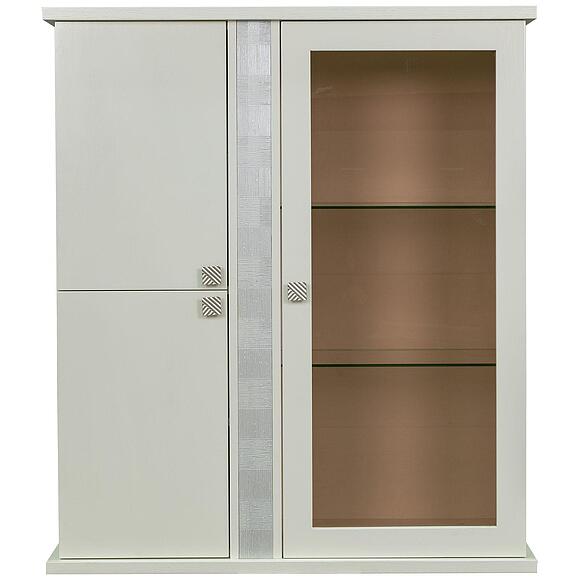 კომბინირებული ჩამოსაკიდი კარადა «ტუნისი» პ6.343.0.28 (პ343.28შ), ადგილი: დსპ+შპონი, ფერი: სპილოსძვლისფერი ვერცხლით