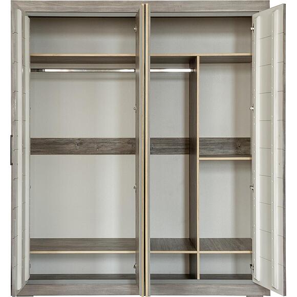 ტანსაცმლის კარადა 4დ «ბაისი» ბმ2.791.1.27-01(2632-01ბრ), ადგილი: მასიური ფიჭვის ხე, ფერი: ფიჭვი ჯეკსონი